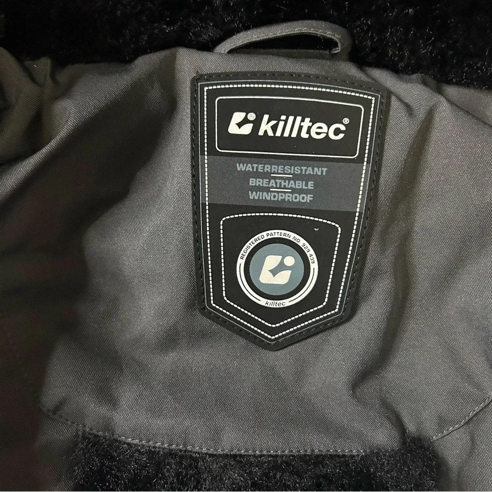Killtec Ski Jacket Women’s  M Grey Black Water-Resistant Windproof Hooded Coat